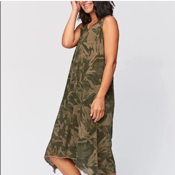 XCVI Dresses Xcvi Wearables Camo Print Midi Dress Poshmark